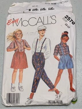 McCall’s 2570 Girl’s Size 12-14 Shirt, Pants, Shorts & Skirt Pattern
